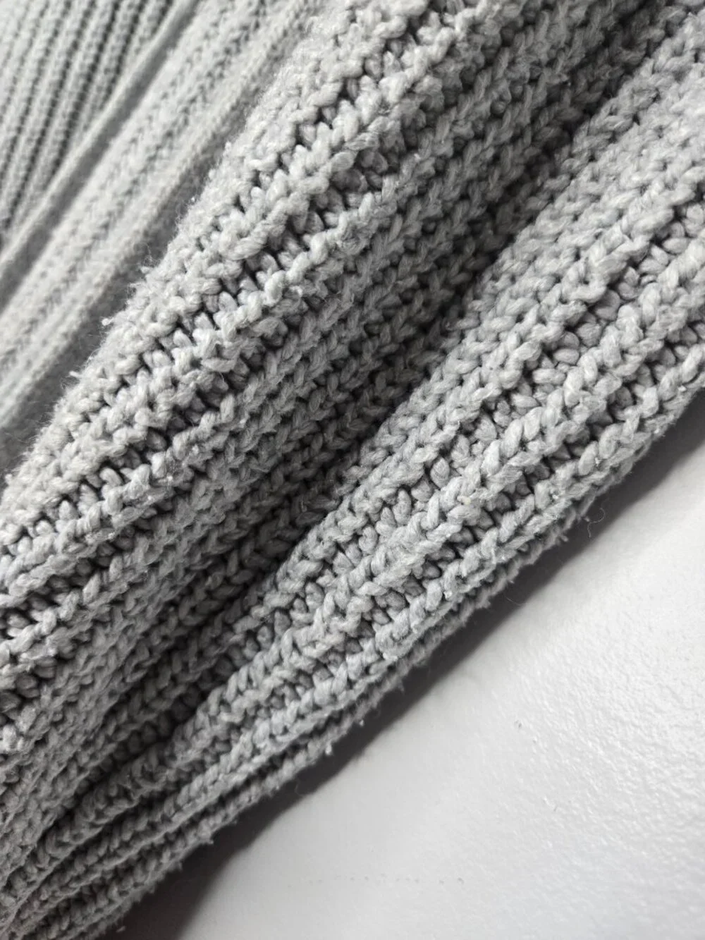 Gap Open Front Cardigan Sweater Grey Knit Tall M
